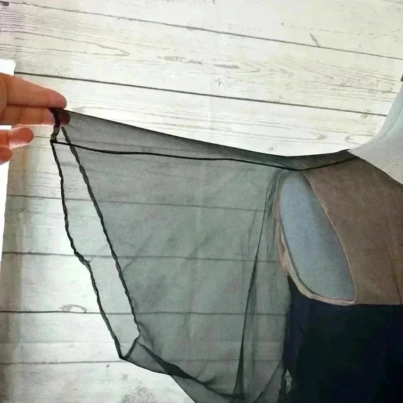 Georgia Bullock Vintage 1960’s Sheer Silk Overlay Black Midi Dress Sz Small. - Picture 4 of 13